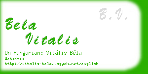 bela vitalis business card